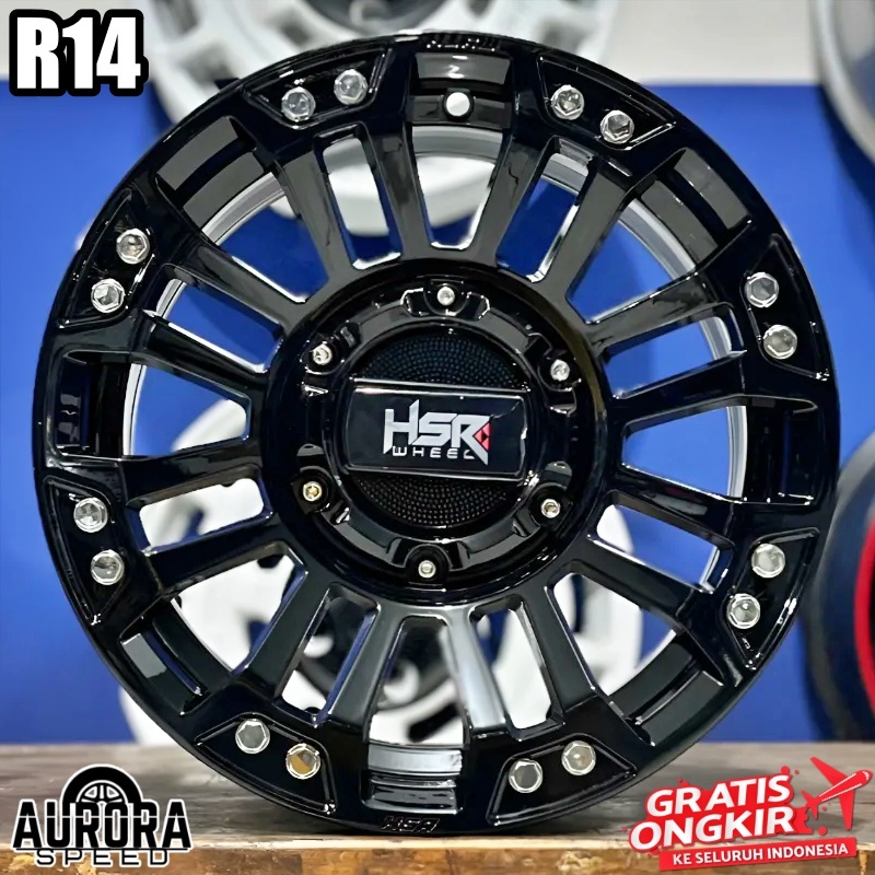 Velg Mobil Semi Offroad Ring 14 HSR Myth05 Black pelek R14 untuk L300 Carry Avanza Xenia Kijang