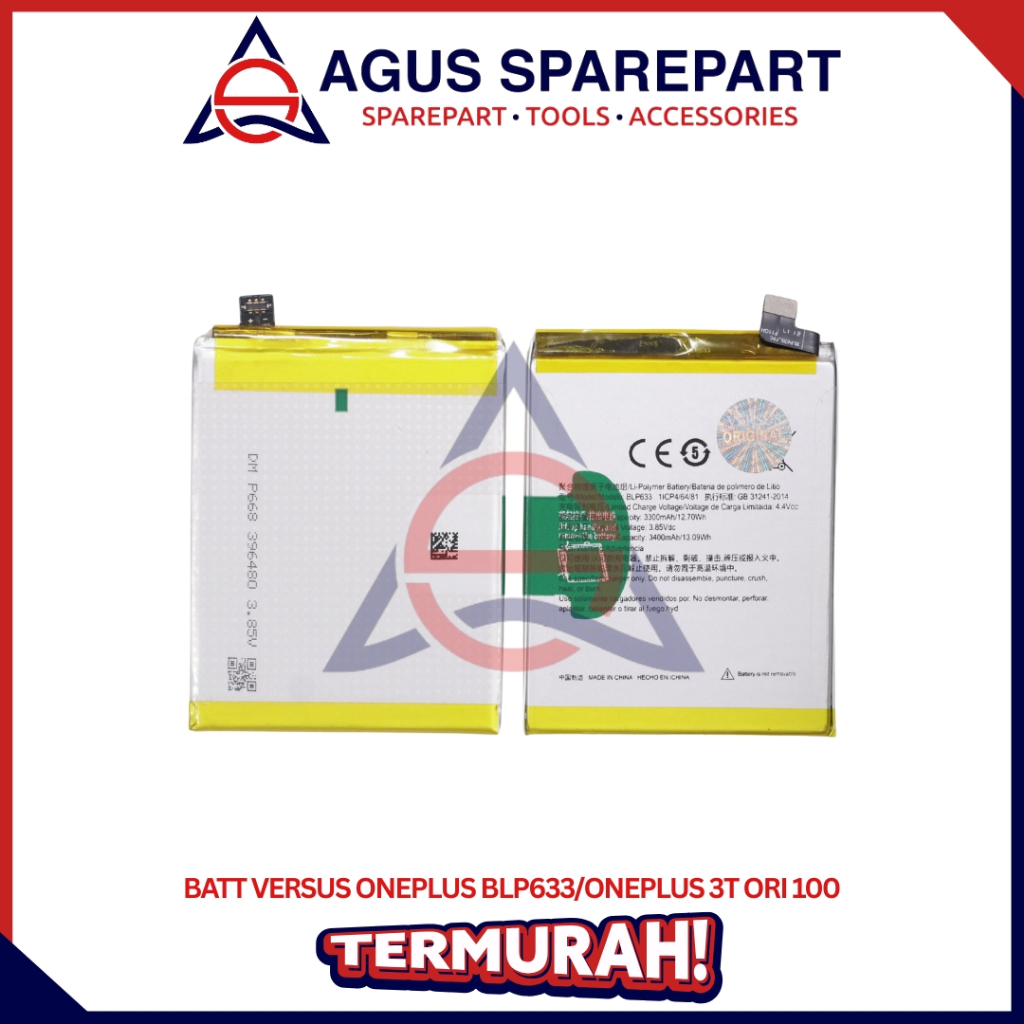 BATERAI ONEPLUS BLP633 / ONEPLUS 3T ORI / BATRE / BATTERE / BATTERY