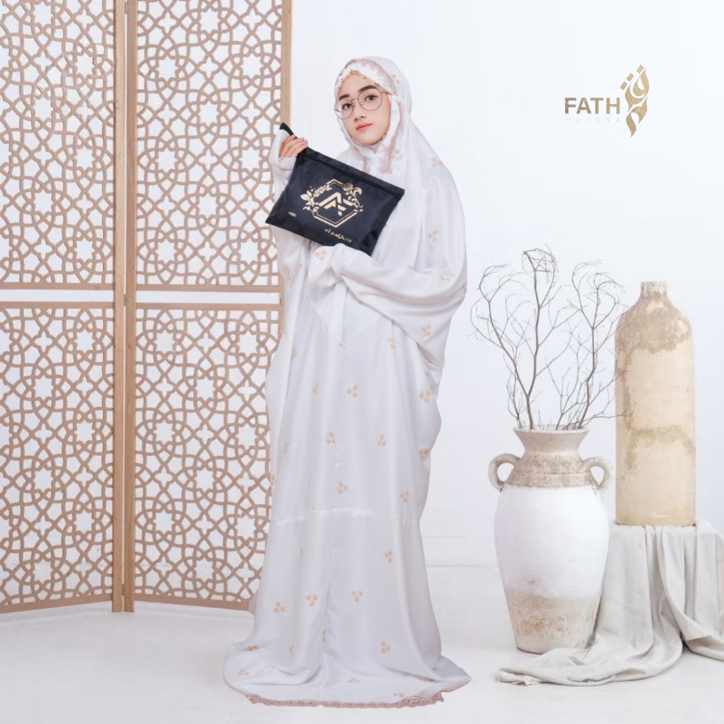FATH - Mukena Terusan Dewasa Sutra Velvet Bordir Jasmine