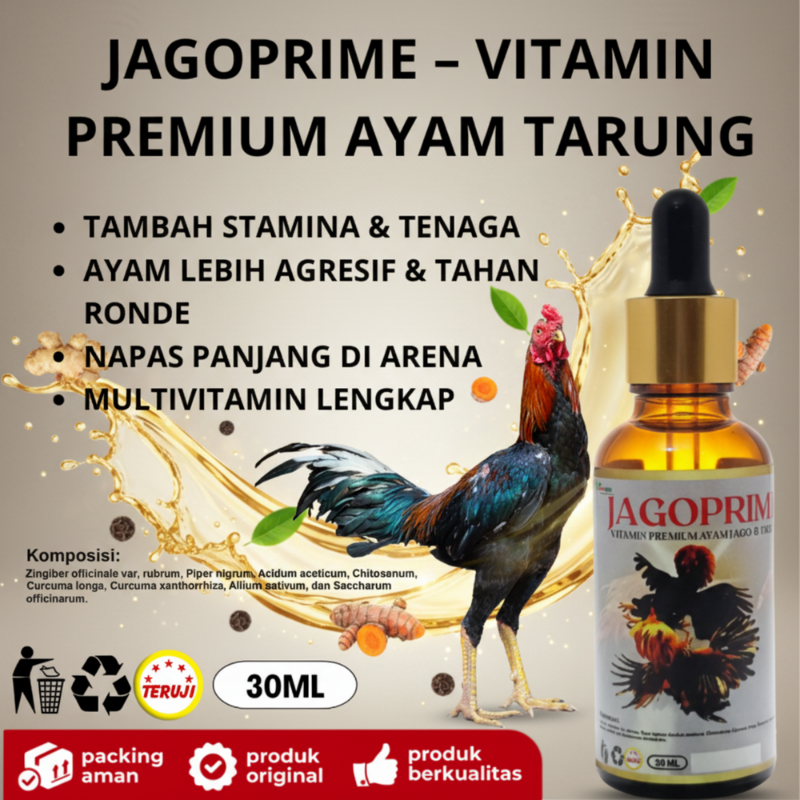 JAGOPRIME Vitamin premium ayam jago dan tarung 30 ml/Vitamin cair ayam bangkok/Jamu ayam tarung