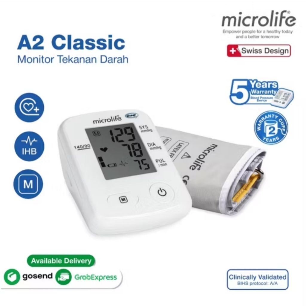TENSIMETER  DIGITAL MICROLIFE BP A2 CLASSIC - TENSI DIGITAL ALAT UKUR TEKANAN DARAH DIGITAL