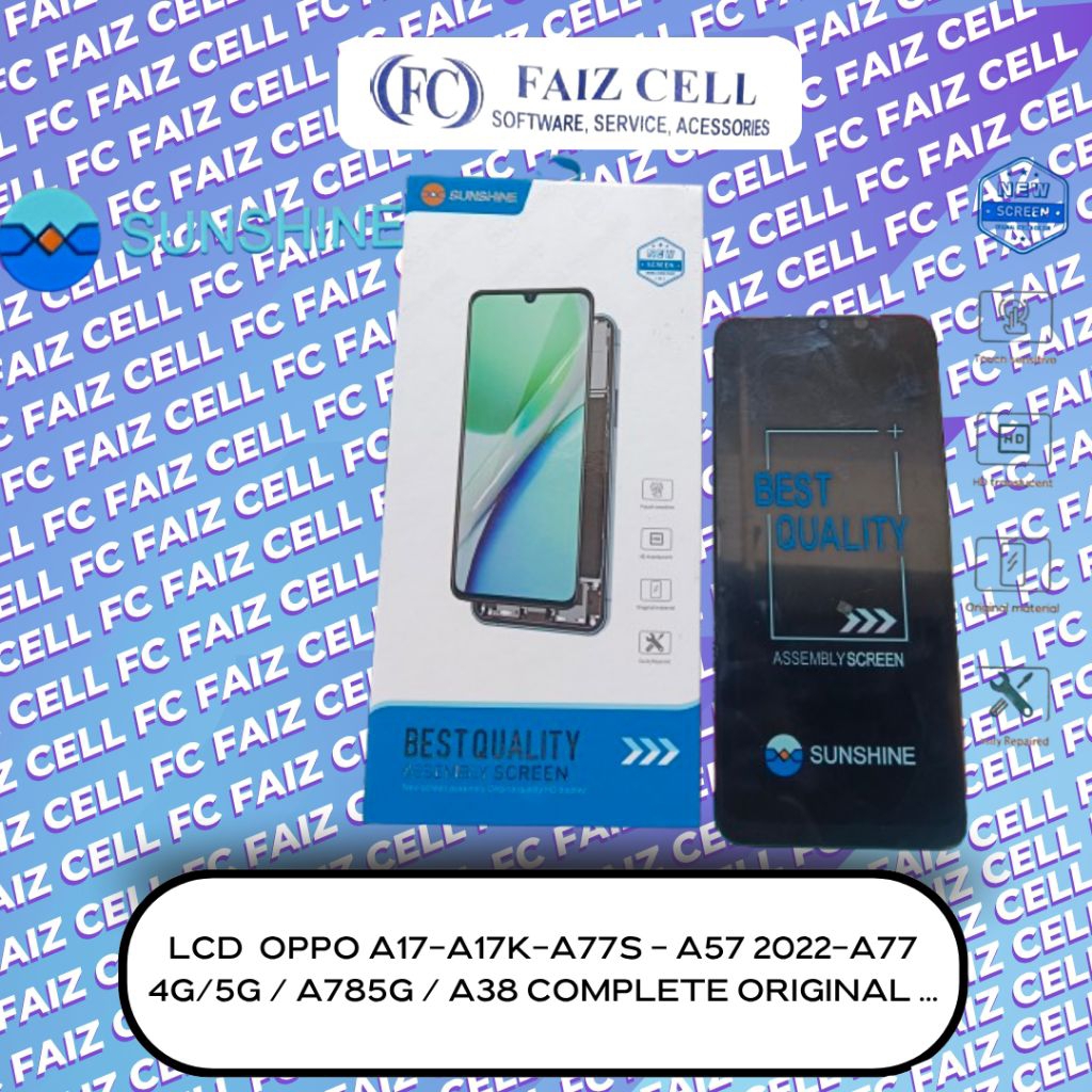 LCD  OPPO A17-A17K-A77S - A57 2022-A77 4G/5G / A785G / A38 COMPLETE ORIGINAL ...