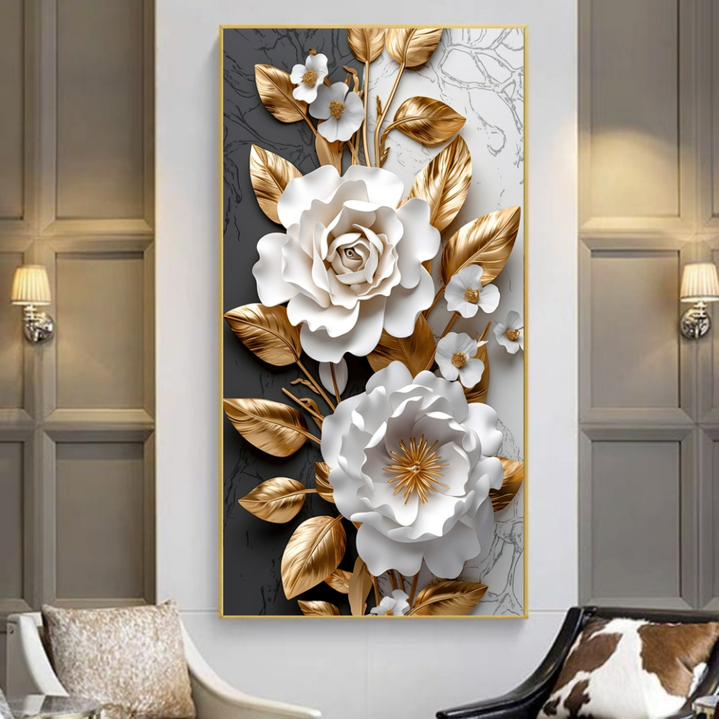 Sticker Vinyl Bunga 3d - Wallpaper Dinding Bunga Mewah - Stiker Dinding Tembok 3d