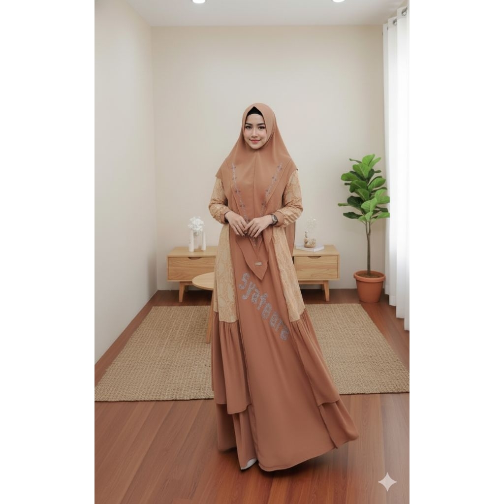mahalini gamis brukat by syafeera