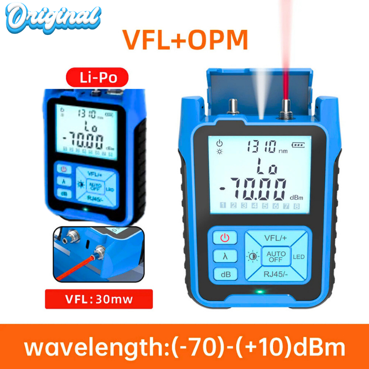 JAYA OPM 2 in 1 Optical Power Meter 2 in1 VFL Network Cable Test Gelombang Alat Tester Fiber Optik
