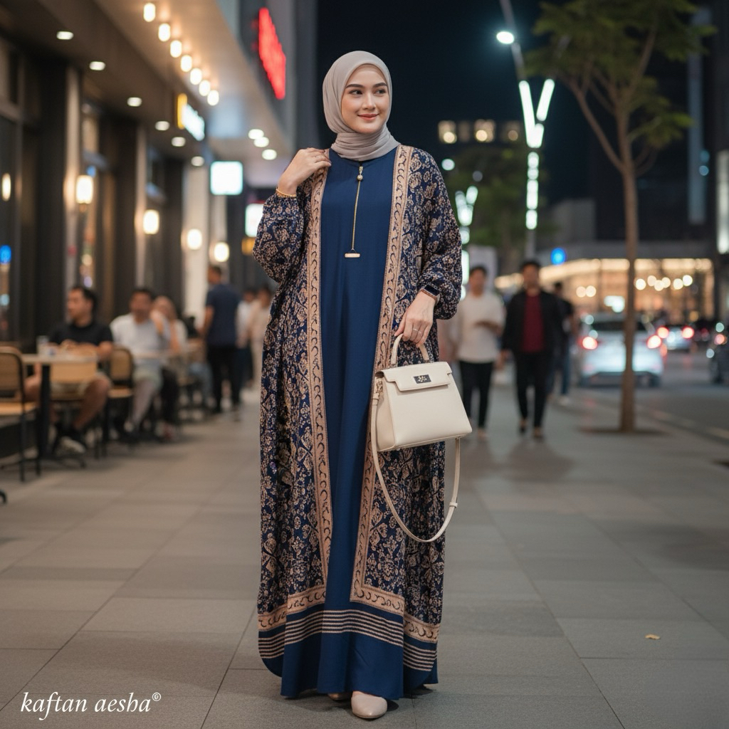 Aesha Kaftan Rayon Premium Model Faiza Busui Gamis Kaftan Ukuran Allsize LD 160cm Panjang 138cm