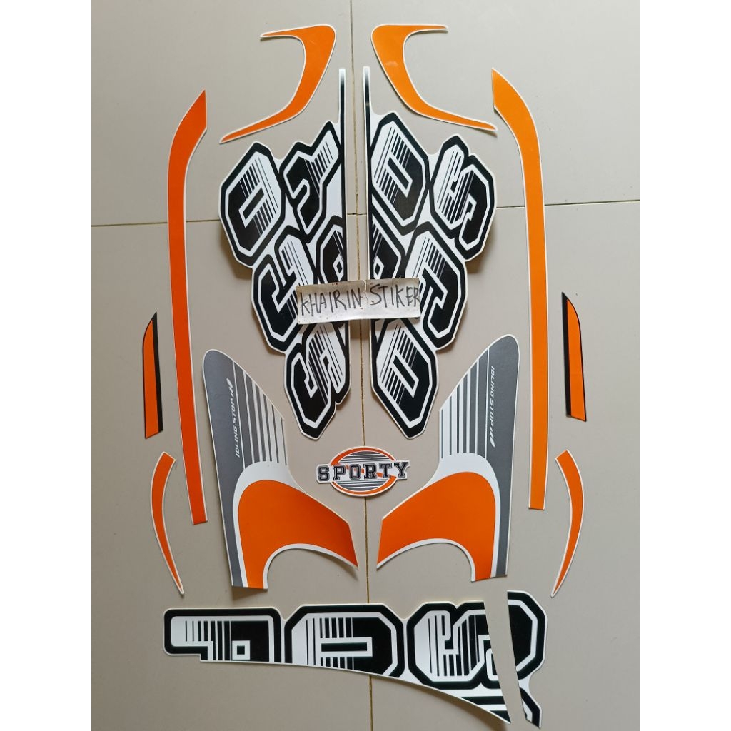 striping stiker Scoopy sporty 2017 2018 putih hitam orange original