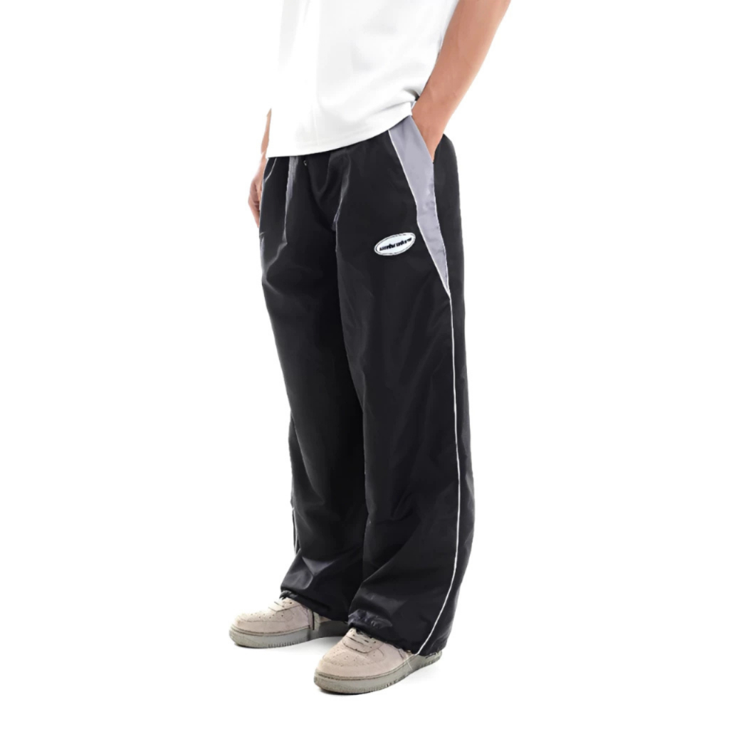 Vintage Putih White Indigo Serenity Baggy TrackPants Unisex Ash Grey Trouser