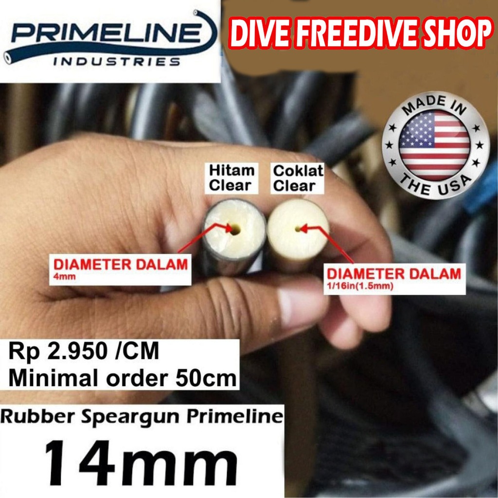 Karet Speargun Primeline Rubber Band Spearfishing Selam Apnea 14mm Small ID Light Brown