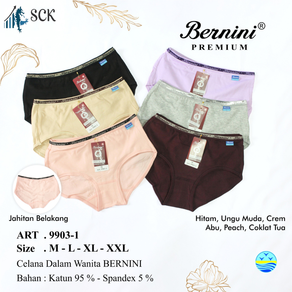CD Wanita BERNINI 9903 - 9905 - 9906 - 9907 Bahan Katun / Pakaian Dalam Wanita Seamless  Mini - sckm