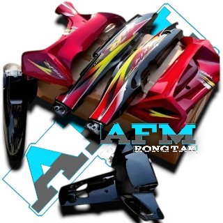Paket hemat body halus fullset Yamaha fizr sporty merah maroon hitam slebor depan fiz r AFM