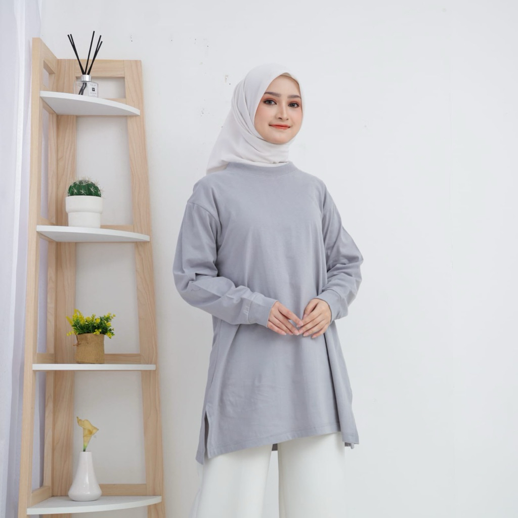 Kaos Tunik Lengan Panjang Wanita / Tunik Polos / Tunik Lengan Panjang / Tunik Kekinian