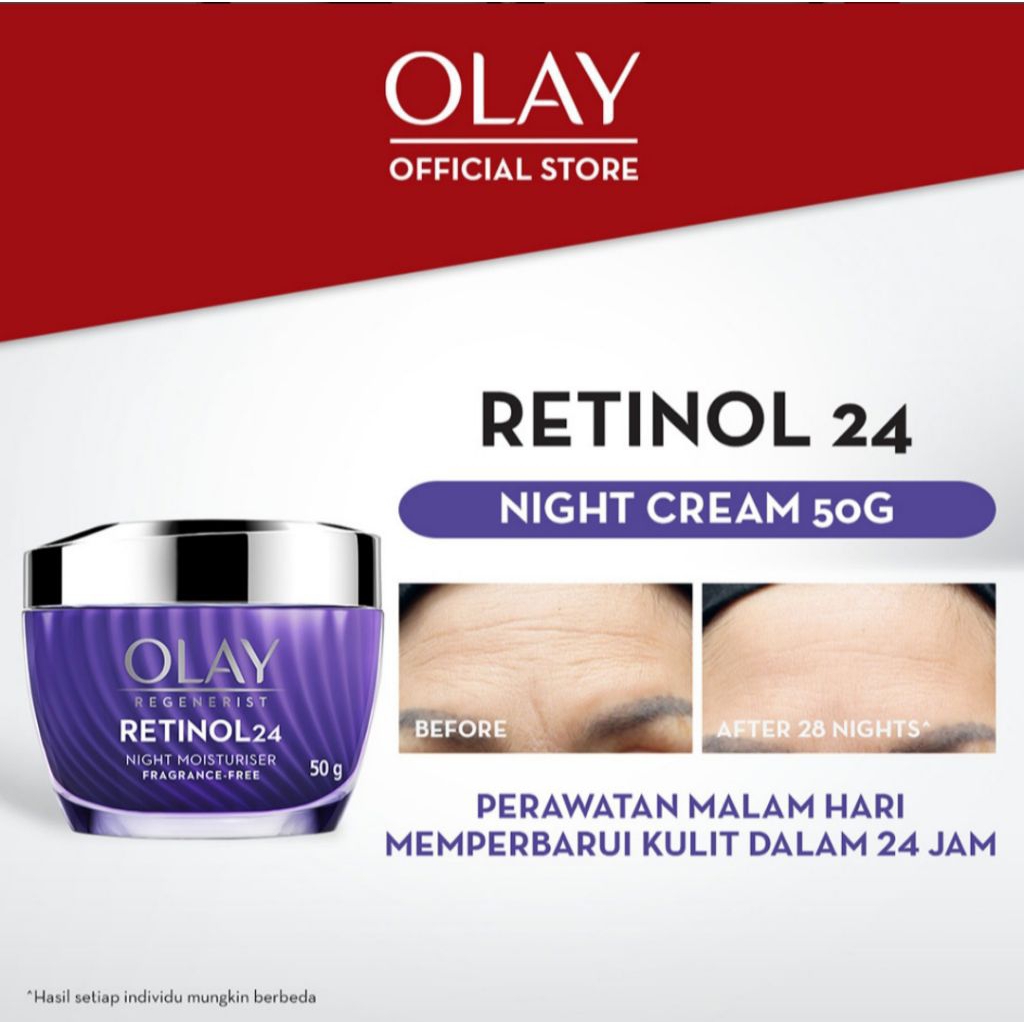 Paket Olay Regenerist Krim Pagi Pelembab Wajah Anti Aging + Krim Malam Retinol 24