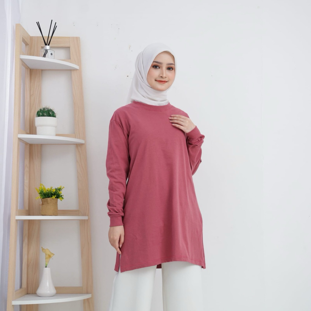 Kaos Tunik Lengan Panjang Wanita / Tunik Polos / Tunik Polos Wanita / Tunik Kekinian