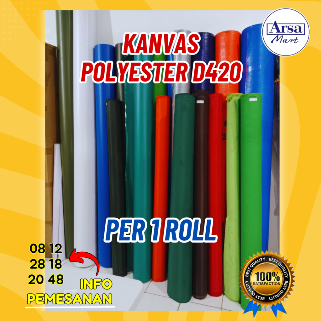 D 420 PER ROLL BAHAN TAS BAHAN TENDA WATERPROOF CAMPING DOME POLYESTER TEBAL KUAT DINIR DINIER D420 