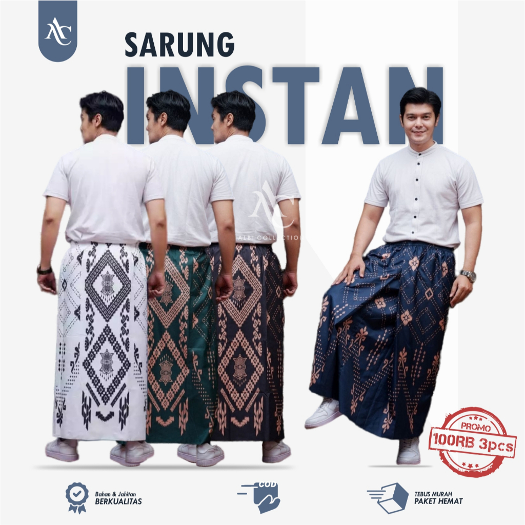 SARUNG INSTAN DEWASA santri/santriwati  Sarung Instan Pria Dewasa  Sarung Batik Pria Dewasa  Wadimor