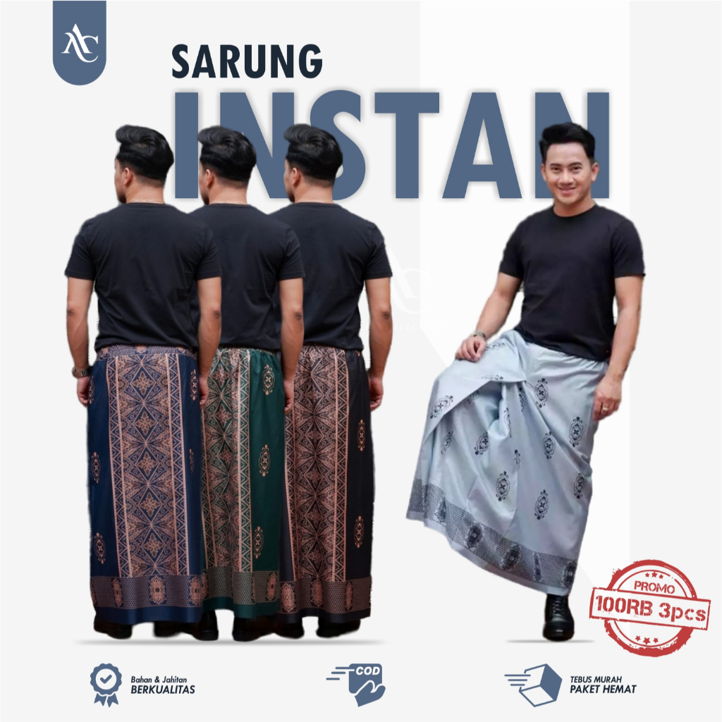 SARUNG INSTAN DEWASA santri/santriwati  Sarung Instan Pria Dewasa  Sarung Batik Pria Dewasa  Wadimor