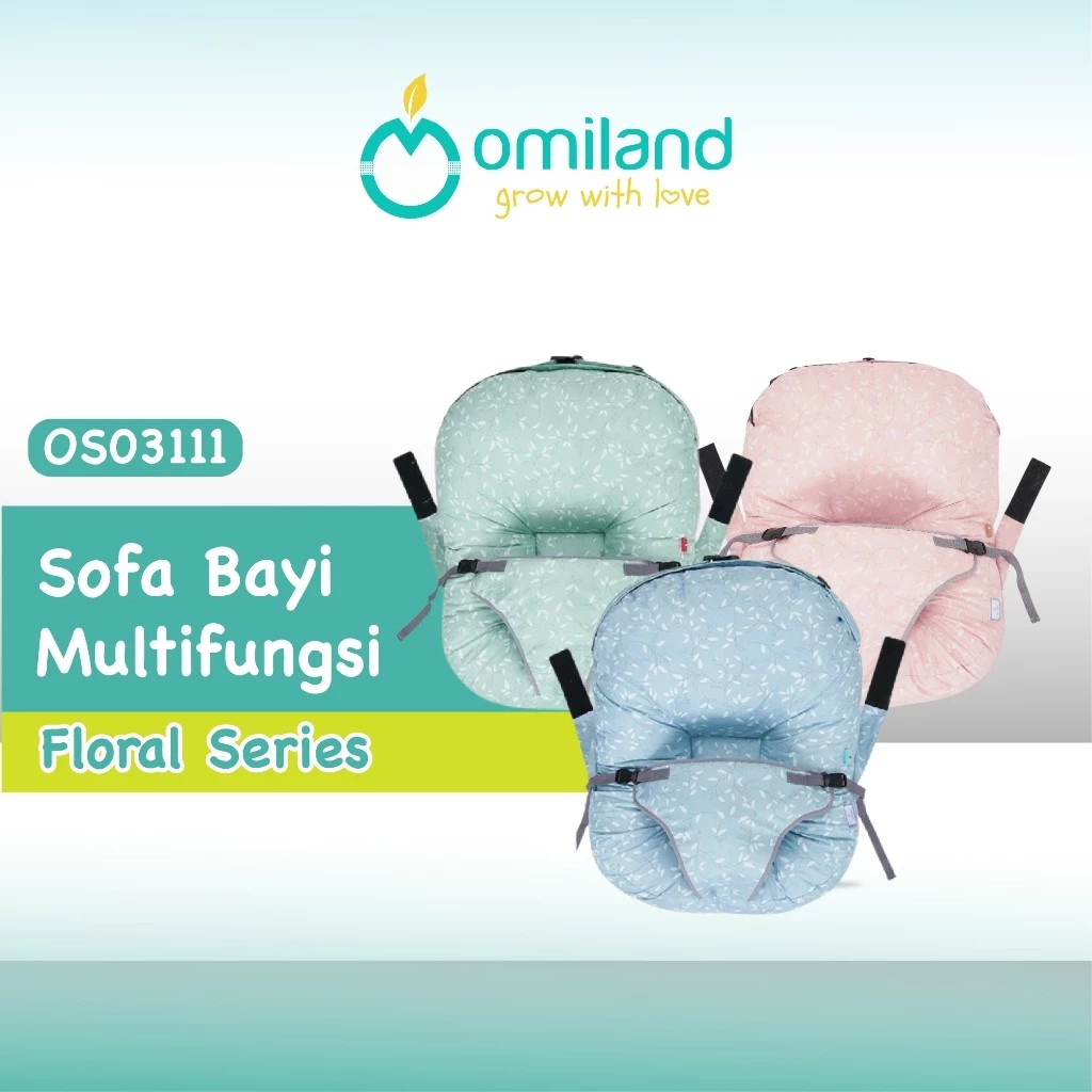 Omiland Sofa Bayi Multifungsi + Bantal Dot Floral Series  - Sofa Bayi
