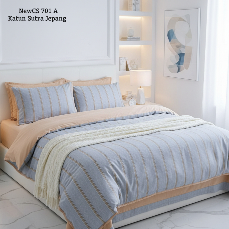 Sprei set Bedcover katun jepang asli 100% Katun ukuran 120x180 CM tinggi 30 Cm