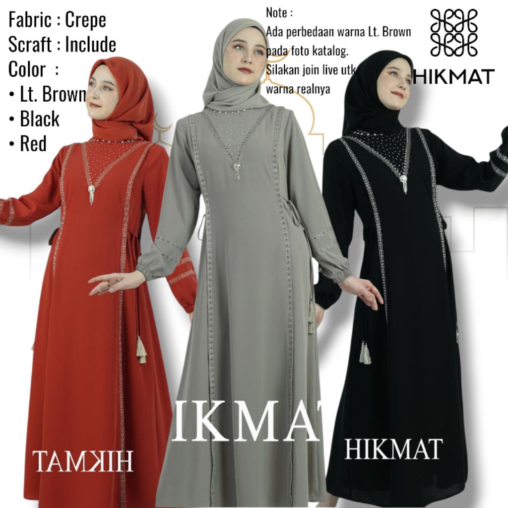 [NEW] A9828 - Abaya Hikmat Fashion Original set Hijab
