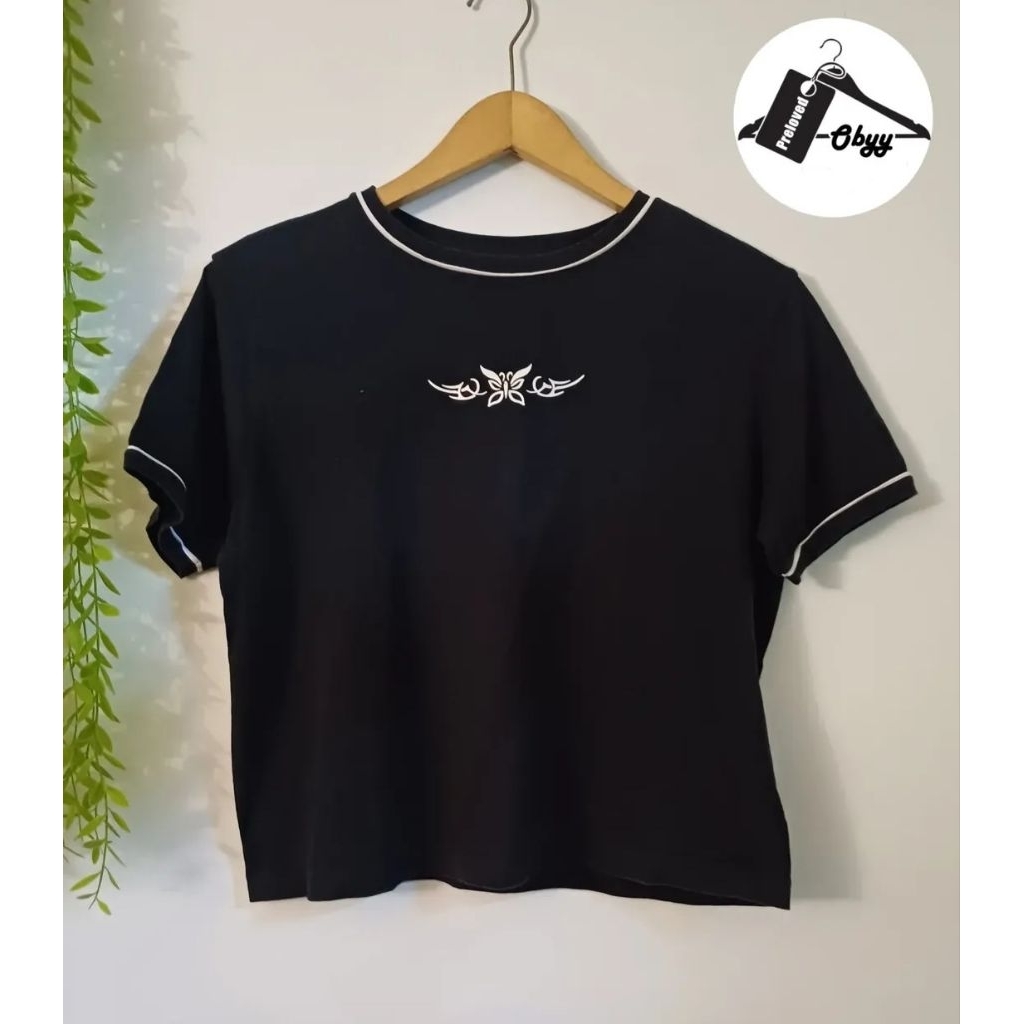 Kaos crop wanita colorbox ( preloved )