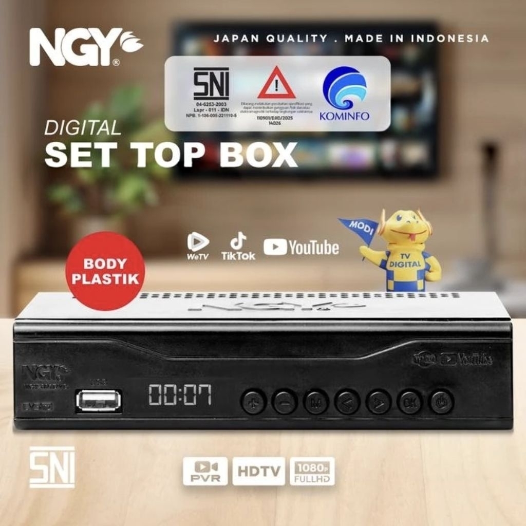 NGY DIGITAL SET TOP BOX HD / STB SIARAN DIGITAL DVB T2 RECEIVER NGY-801 DVB A SUPPORT YOUTUBE