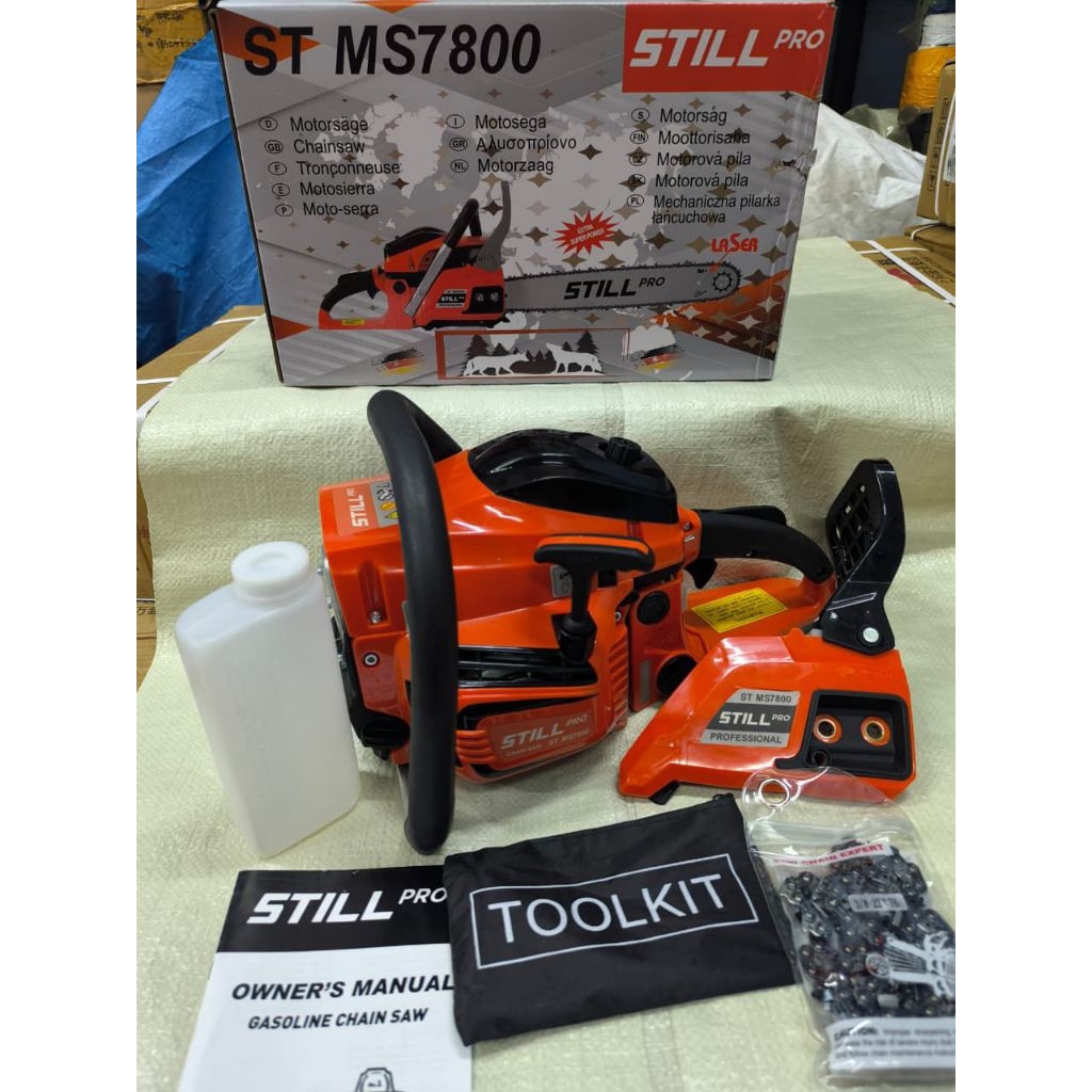 MESIN CHAINSAW / SENSO GERGAJI KAYU POHON STILL pro MS7800 KOMPLIT BAR BAJA