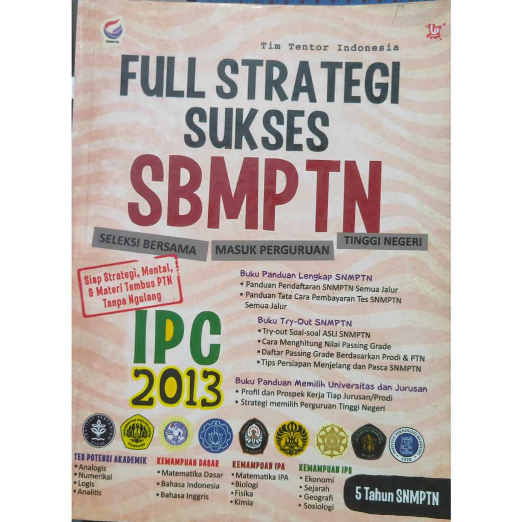 BUKU FULL STRATEGI SUKSES SBMPTN IPC TAHUN 2013 BEKAS ORI