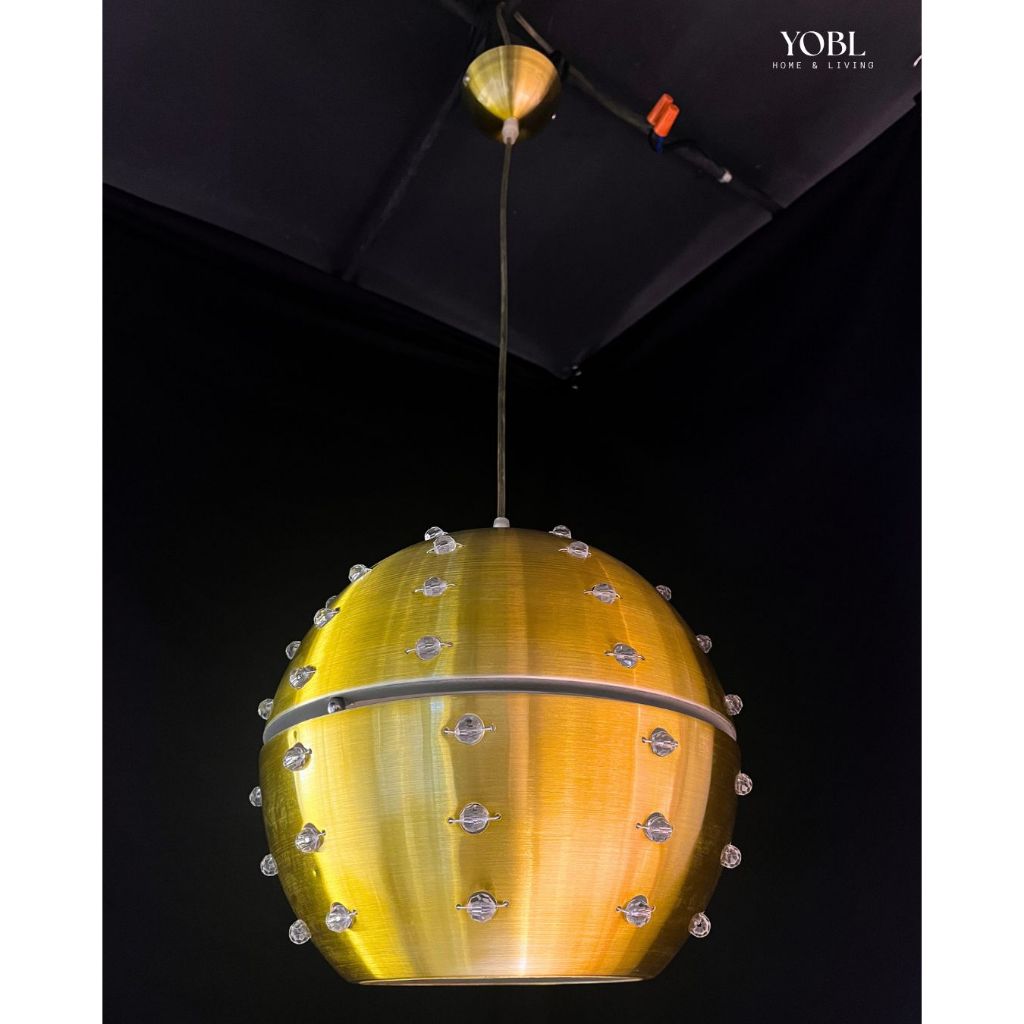 Lampu Hias Gantung Bulat Gold Klasik