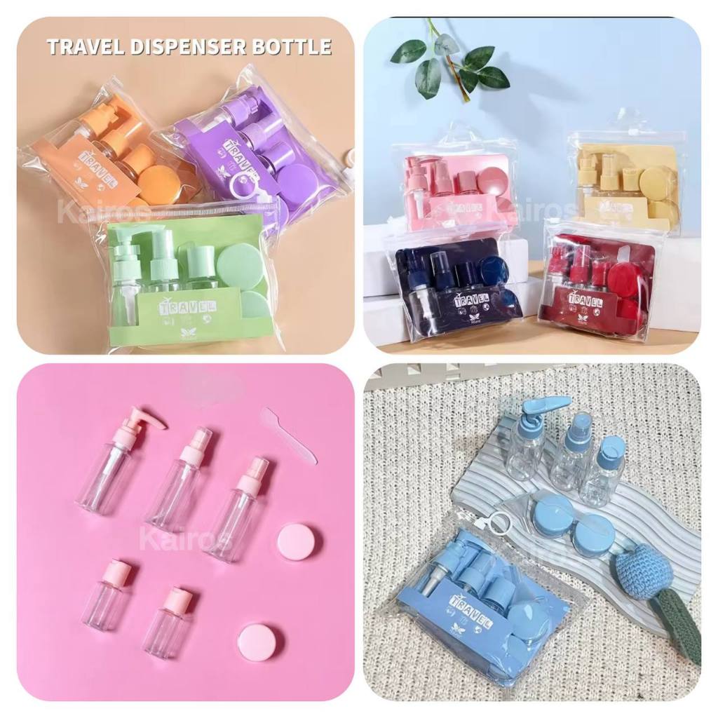 BG225 Botol travel toiletries package kit 6 in 1 / travel pack set tempat sabun lotion kosmetik mini