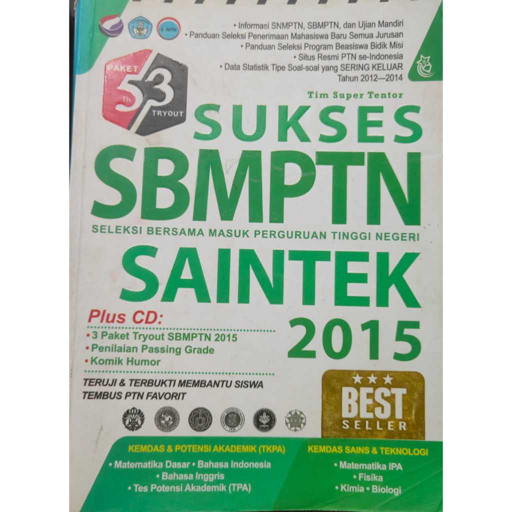 BUKU SUKSES SBMPTN SAINTEK TAHUN 2015 BEST SELLER