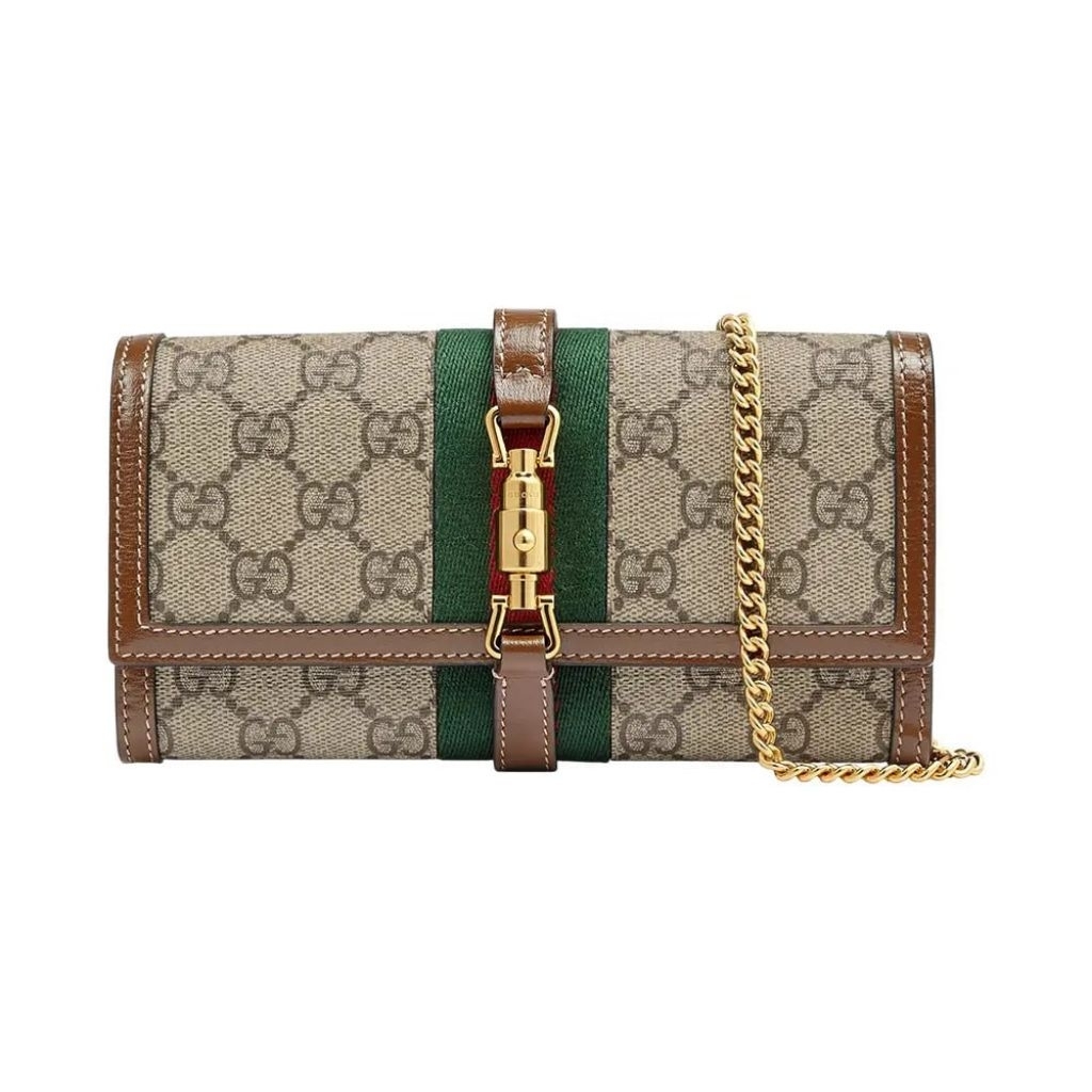 Gucci Jackie 1961 Wallet On Chain Beige and Ebony