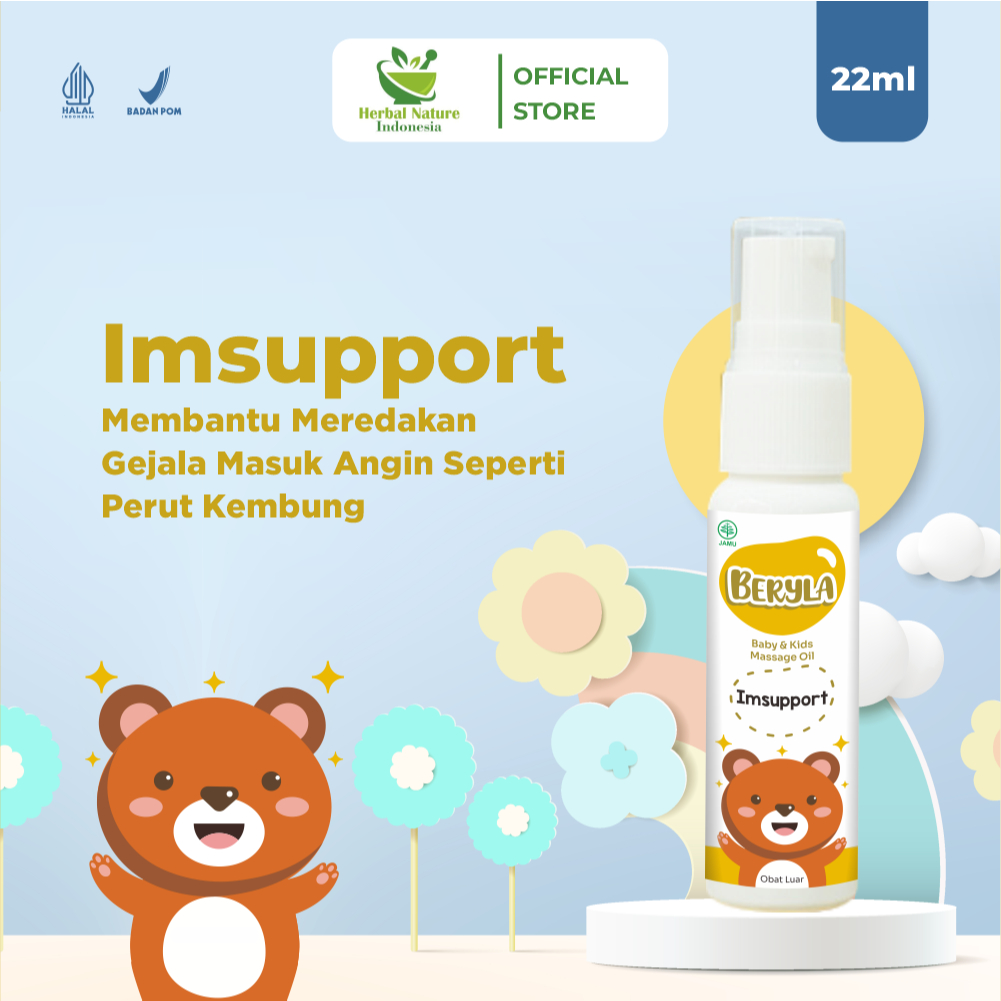 Beryla Baby and Kids Imsupport Soothing Massage Oil 22ml