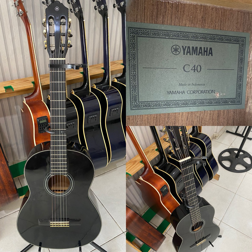 Bekas Gitar Klasik Yamaha C40 Black Original Second Mulus Siap Pakai Bonus Tas dan Senar Baru