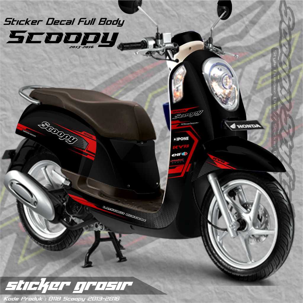 0118 Sticker Decal SCOOPY 2013-2015 FullBody Bebas Request Terbaru Bisa COD - Sticker variasi SCOOPY