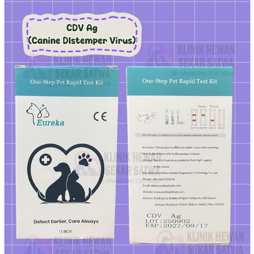 Eureka One-Step Pet Rapid Test Kit CDV (Canine Distemper Virus) Alat test Kit Virus Distemper