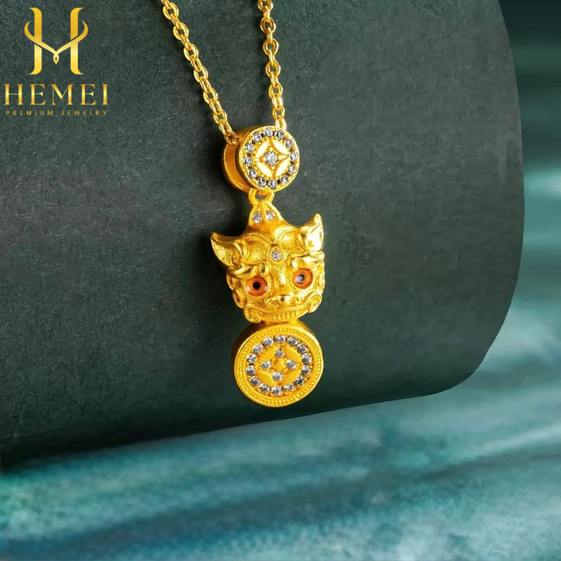 HEMEI KALUNG PIXIU KEBERUNTANGAN EMAS PALSU KALUNG FASHION WANITA KALUNG MEWAH PREMIUM
