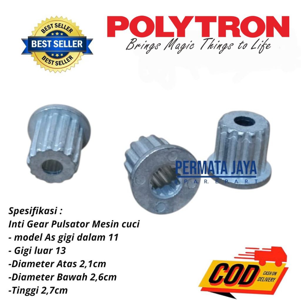 Inti pulsator/ Gear pulsator mesin cuci POLYTRON Gigi 11