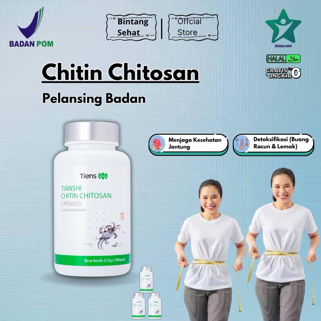 Chitin Chitosan Herbal Grade Murni 100 kapsul Pure Exo-Chitosan Serbuk Organik Industri / Laboratori