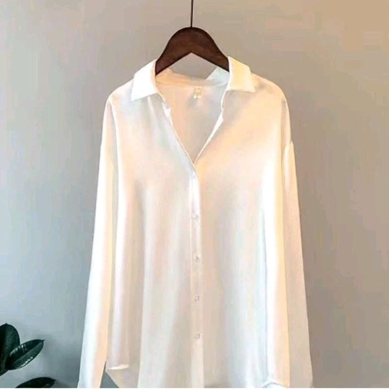 kemeja korea wanita stely kemeja polos kemeja oversize