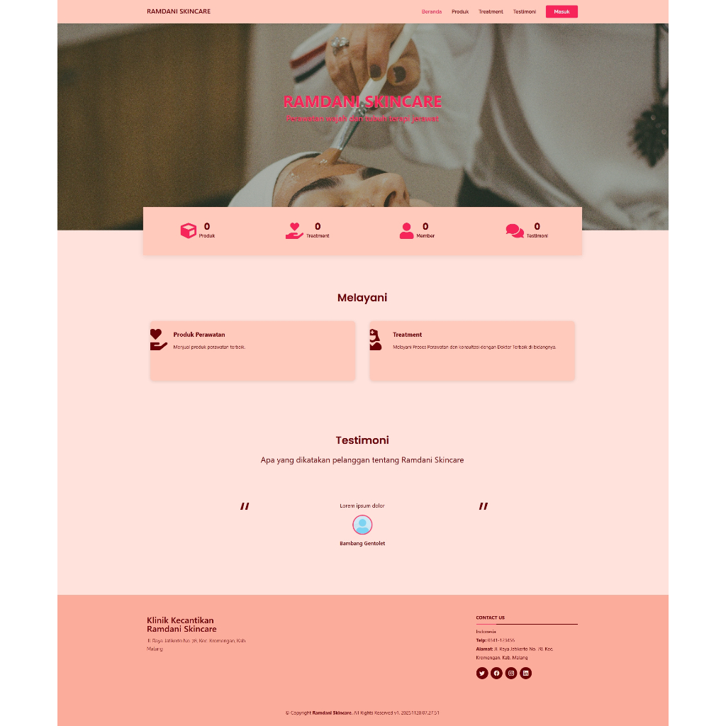 Source Code Website Klinik Kecantikan Laravel 8 PHP 8 Siap Pakai