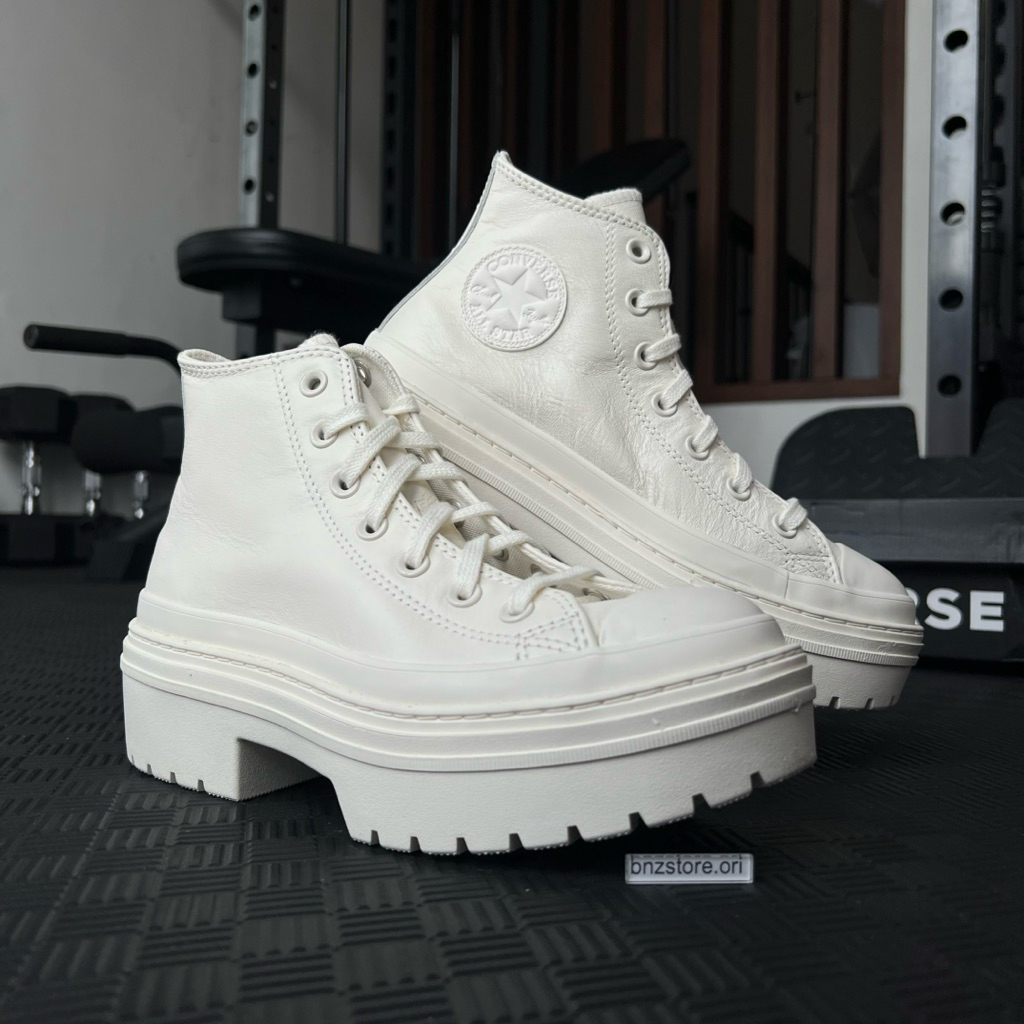 Sepatu Sneakers Wanita Converse CTAS Lugged Heel Leather White/White/Egret