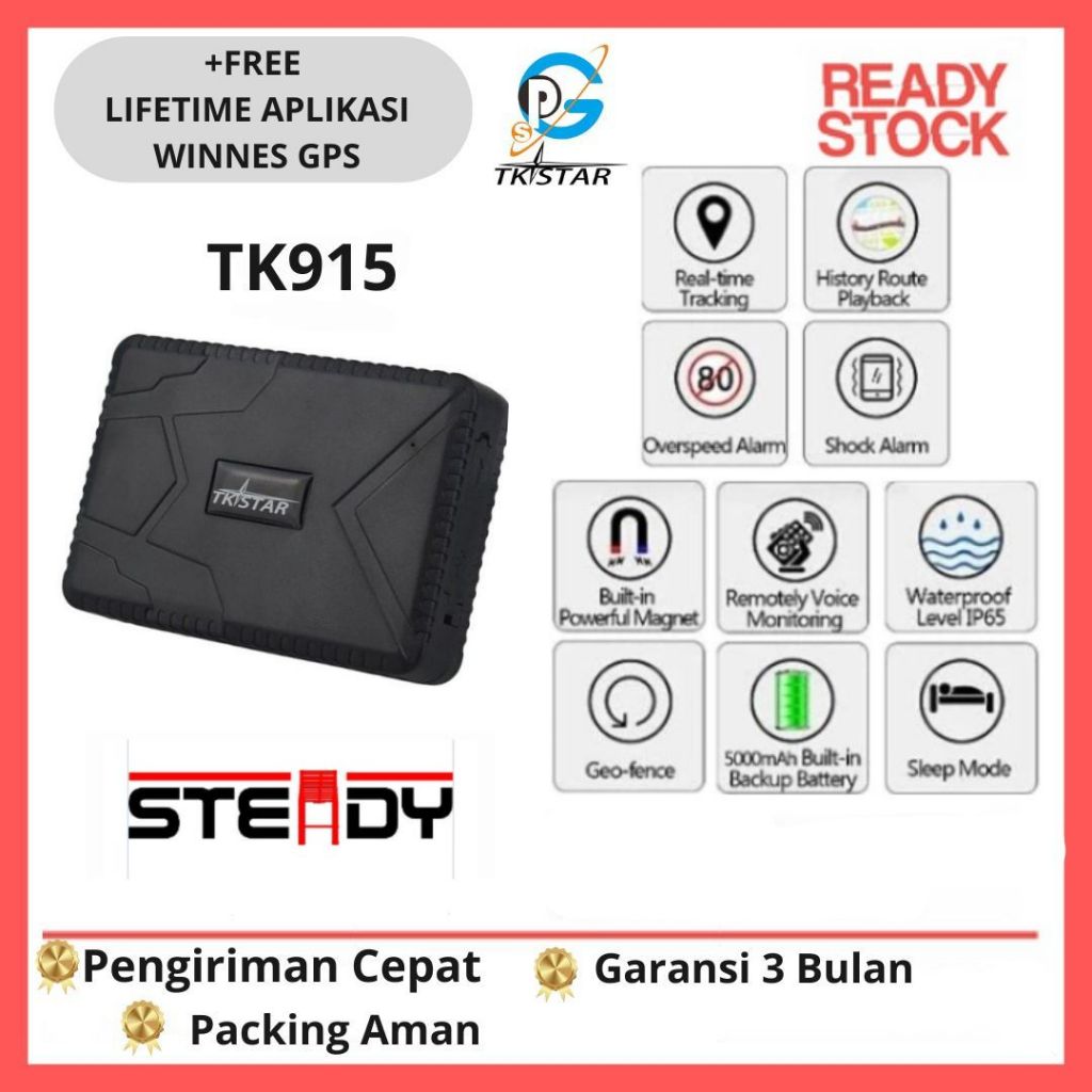 GPS Tracker TK Star TKstar TK915 TK 915 Batere Lama Mobil Motor Magnet