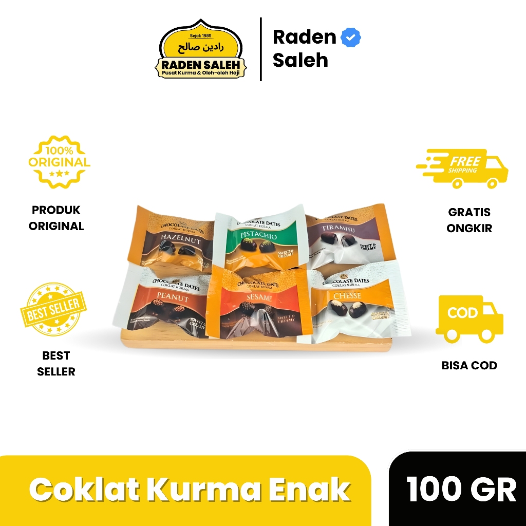 Coklat Kurma King Dates 100gr Premium Coklat Kurma Enak Varian Rasa