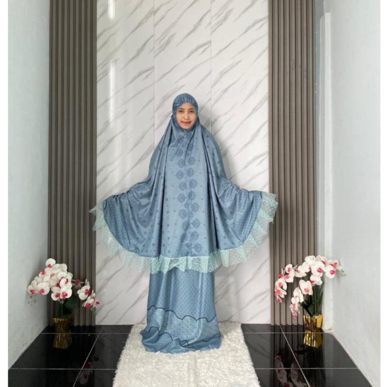 Mukena Dewasa Nyaman Katun Motif KALISHA Cantik Premium