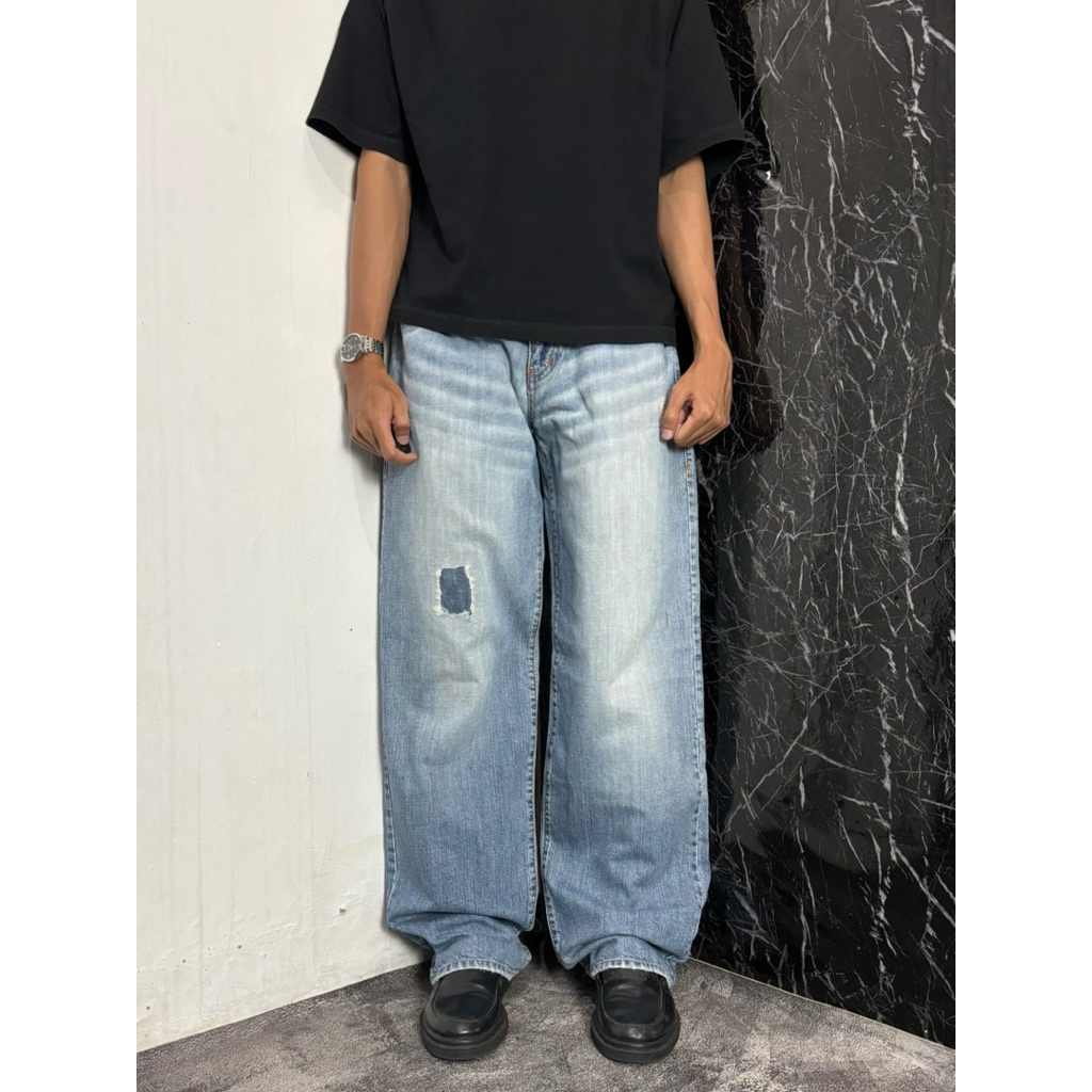 Loose Straight Jeans Blue Fade Washed by OPT JEANS