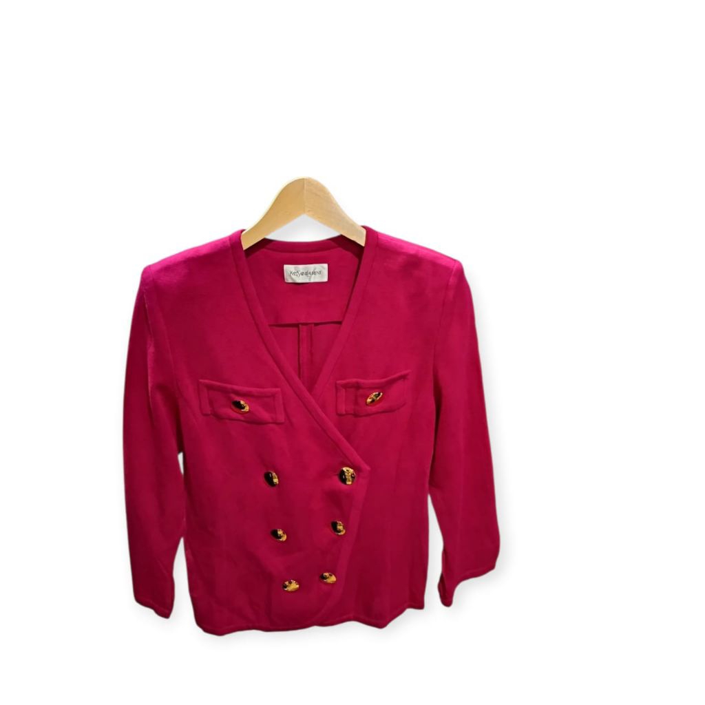 Yvs Saint Laurent Pink Fuchsia Blazer double-breasted