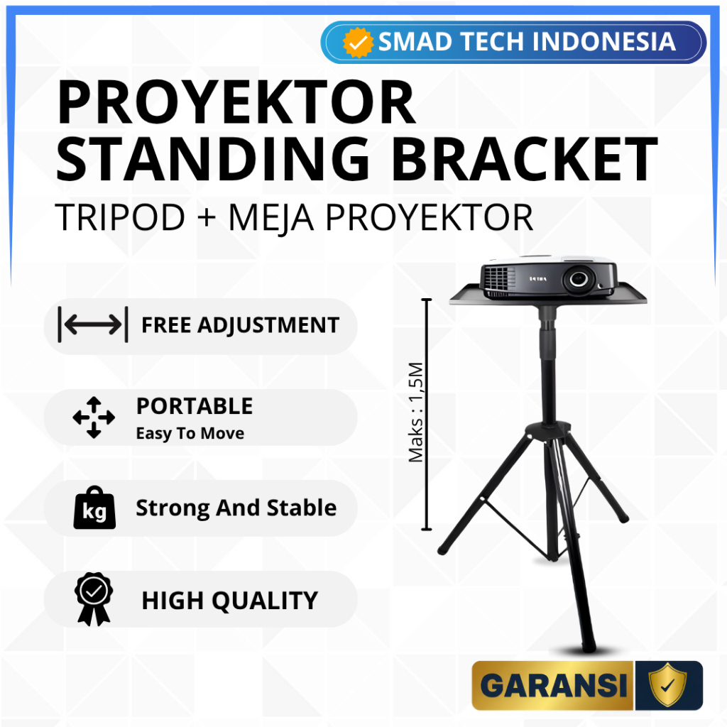 Standing Tripod Meja Projector Proyektor Stand Adjustable Kuat Layar