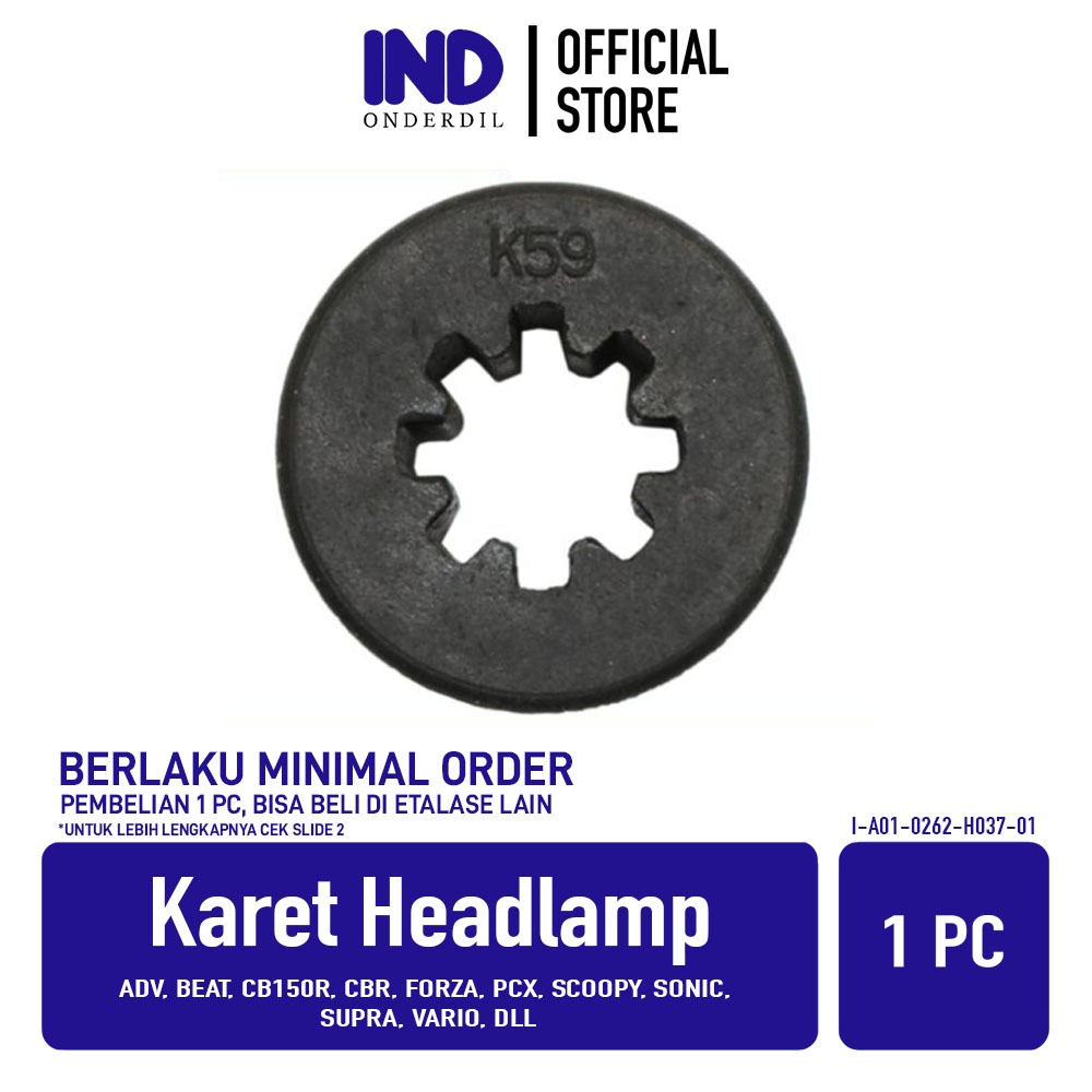 IND Onderdil Karet Headlamp ADV 150 160 & BeAT Street K1A & CB150R StreetFire & CB150X 150R & CBR 25