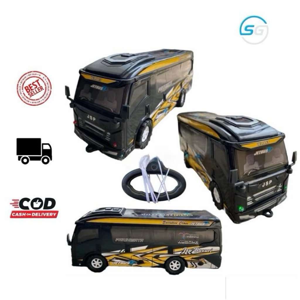 Mainan Mobil ELF Travel Telolet Jetbus + Tali Pegangan + Musik